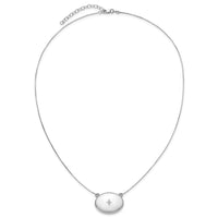 Sterling Silver RH-pl Diamond 20mm Oval Locket w/2 in ext. Necklace