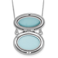SS RH-pl 20mm Oval Love You To The Moon.. Locket w/2 in ext. Necklace