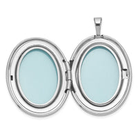 SS RH-pl Brushed And Polished Miraculous Medal 20mm Oval Locket