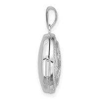 Sterling Silver Rhodium-plated Polished 16mm Celtic Round Locket