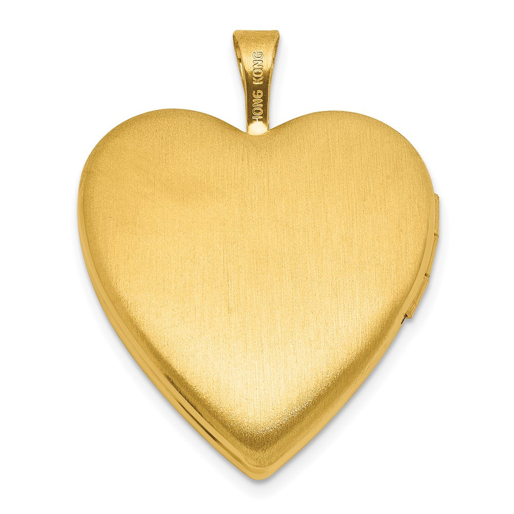Sterling Silver Gold-plt Brushed / Polished Unicorn/Alicorn 20mm Heart Lock