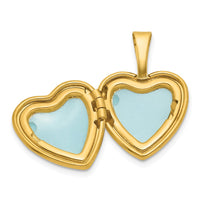 Sterling Silver Gold-plated Brushed And Polished Stars 12mm Heart Locket