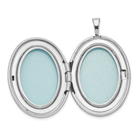 Sterling Silver RH-plated 26mm Enameled Butterfly Oval Locket Necklace