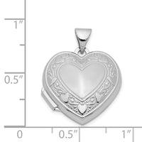 Sterling Silver Rhodium-plated Heart Locket