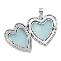 Sterling Silver RH-plated Enamel Rose I Love You Heart Locket & Pendant Set