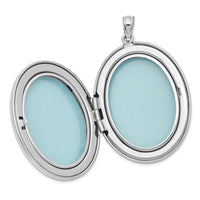 Sterling Silver Rhodium-plated Polished 34mm Oval Locket
