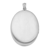 Sterling Silver Rhodium-plated & Diamond w/ Swirl Border 34mm Oval Locket