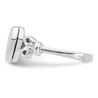 Sterling Silver Rhodium-plated 10mm Heart Locket Ring