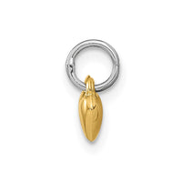 Sterling Silver Rhodium-plated w/Gold-plated Dia w/ Charm Heart Locket
