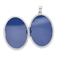 Sterling Silver Rhodium-plated Oval Scroll Locket