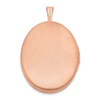 Sterling Silver Rose Gold-plated 26mm Leaf Border Oval Locket