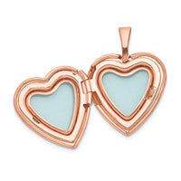 Sterling Silver Rose Gold-plated Satin and Polished 2-Frame Heart Locket