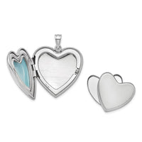 Sterling Silver Rhod-plated 24mm w/ Diamond Star Ash Holder Heart Locket