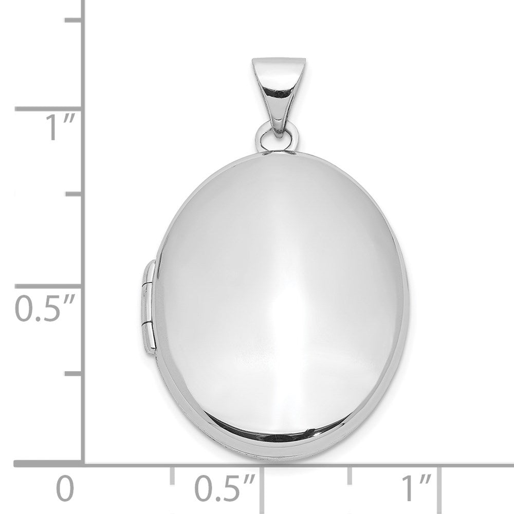 Sterling Silver Rhodium-plated Oval 23mm Locket