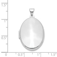 Sterling Silver Rhodium-plated Polished 26mm Oval Locket