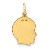 Sterling Silver GP Engravable Boy Polished Disc Charm