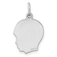 Sterling Silver Rh-plt Engravable Boy Disc Charm Polish on Front/Back