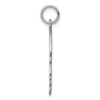 Sterling Silver Rhod-plate Eng. Boy Polish Front/Satin Back Disc Charm