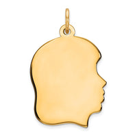 Sterling Silver GP Engravable Girl Polished Disc Charm