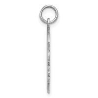 Sterling Silver Rhod-plate Eng. Girl Polished Front/Satin Back Disc Charm