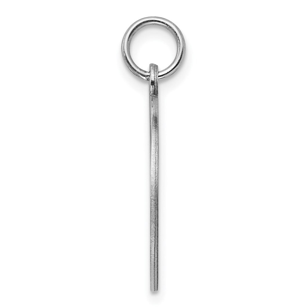 SS Rh-plt Engraveable Round Polished Front/Satin Back Disc Charm