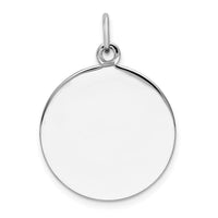 Sterling Silver Rh-plt Engraveable Round Polished Front/Back Disc Charm