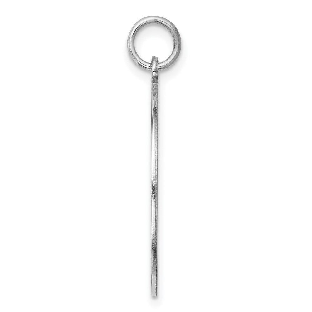 Sterling Silver Rh-plt Engraveable Round Polished Front/Back Disc Charm