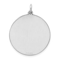 Sterling Silver Rhod-plated Eng. Rnd Polish Front/Back Disc Charm