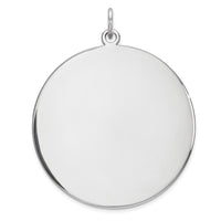 Sterling Silver Rhod-plated Eng. Rnd Polish Front/Back Disc Charm