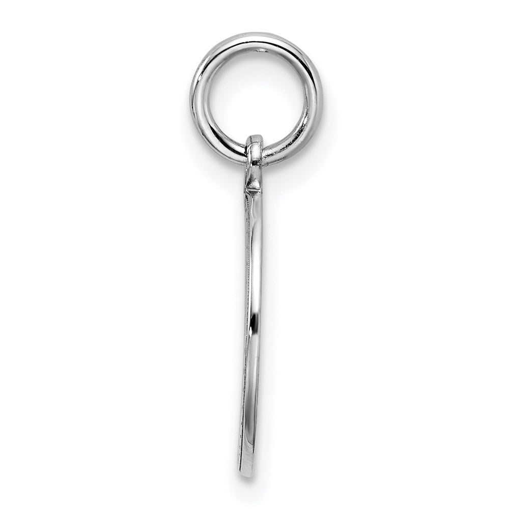 Sterling Silver Rhod-plated Eng. Rnd Polish Front/Satin Back Disc Charm