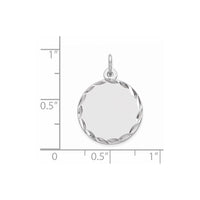 Sterling Silver Rhod-plated Eng. Rnd Polish Front/Satin Back Disc Charm