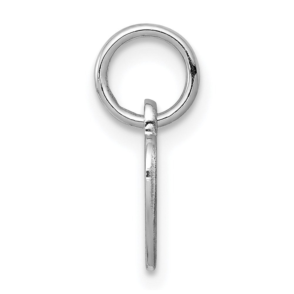 SS Rh-plt Engraveable Heart Polished Front/Satin Back Disc Charm