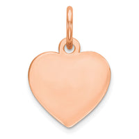 Sterling Silver RG Plated Engraveable Heart Polished Front/Satin Back Disc