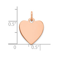 Sterling Silver RG Plated Engraveable Heart Polished Front/Satin Back Disc