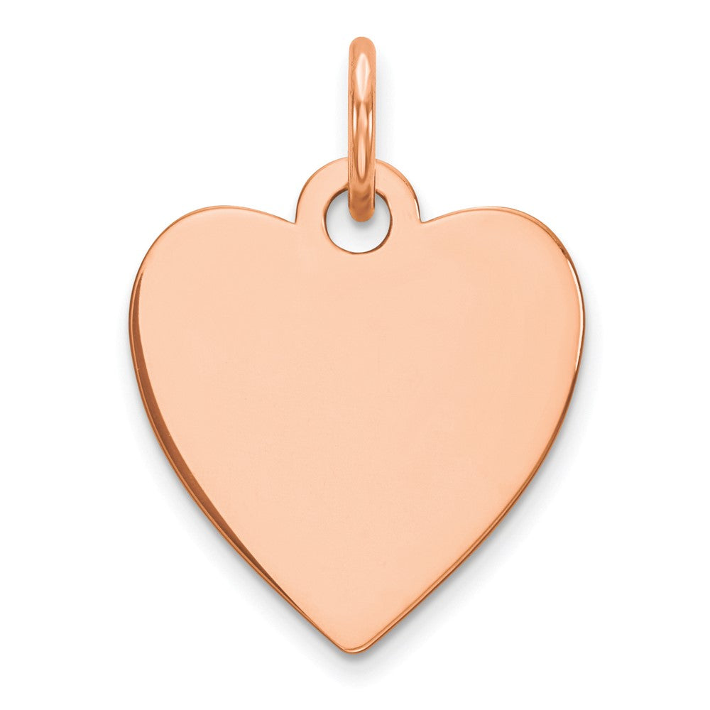 Sterling Silver RG Plated Eng. Heart Polish Front/Satin Back Disc Charm