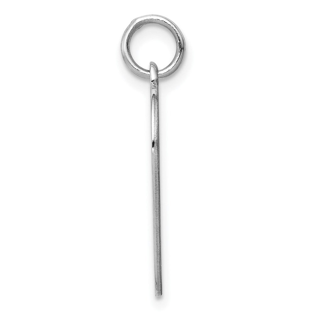 Sterling Silver Rh-plt Engraveable Heart Polished Front/Back Disc Charm