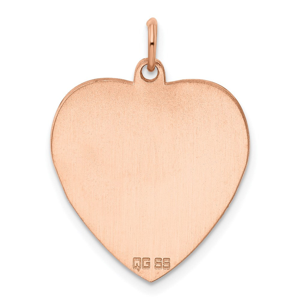 Sterling Silver RG Plated Engraveable Heart Polished Front/Satin Back Disc