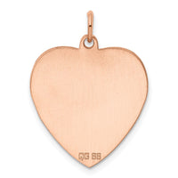 Sterling Silver RG Plated Engraveable Heart Polished Front/Satin Back Disc