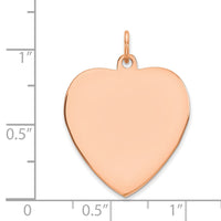Sterling Silver RG Plated Engraveable Heart Polished Front/Satin Back Disc