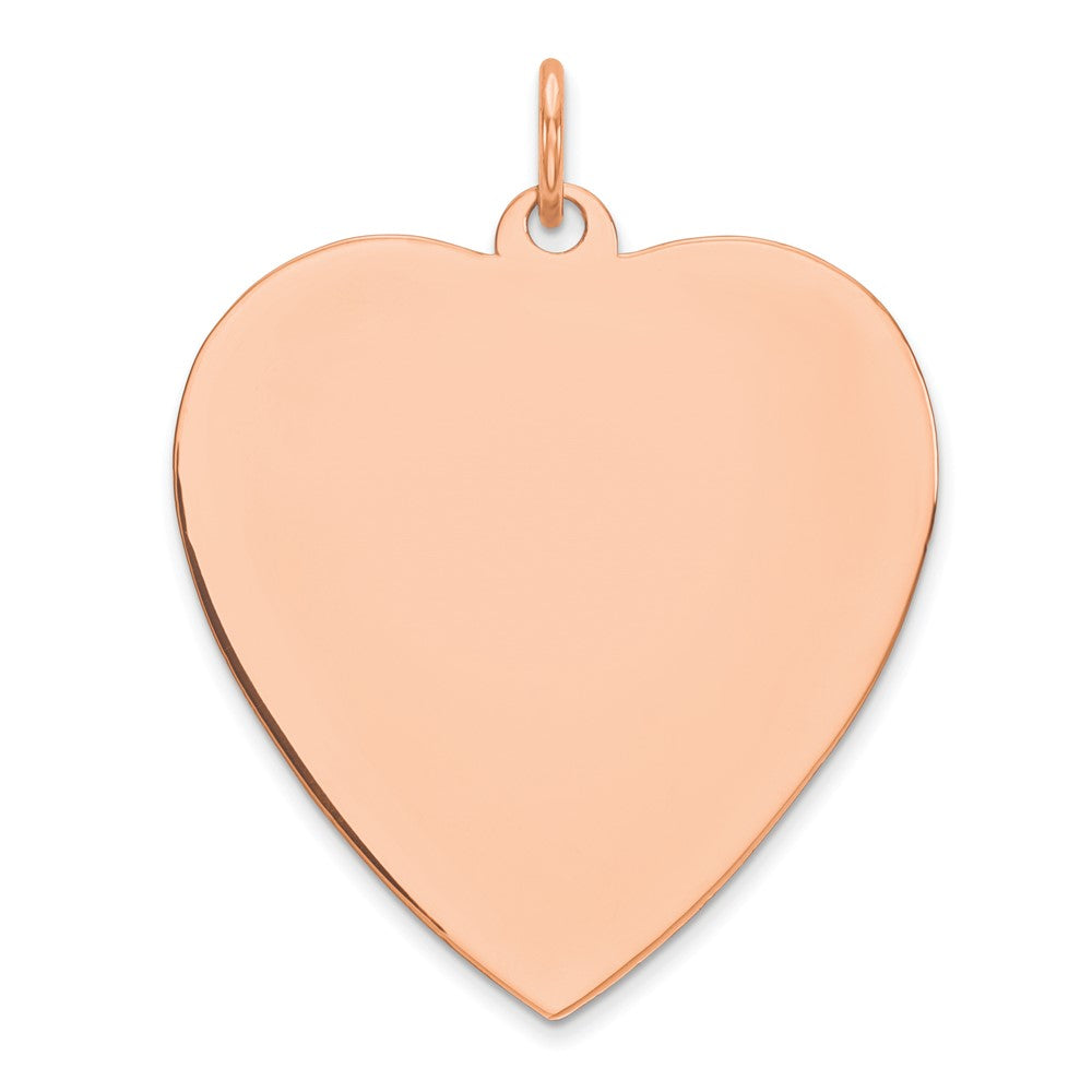Sterling Silver RG Plated Engraveable Heart Polished Front/Satin Back Disc