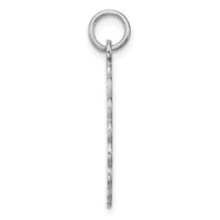 Sterling Silver Rh-plt Engraveable Polished Front/Satin Back Disc Charm