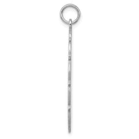 Sterling Silver Rh-plt Engraveable Polished Front/Satin Back Disc Charm