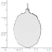 Sterling Silver Rh-plt Engraveable Polished Front/Satin Back Disc Charm