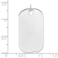 SSilver Rh-plt Engravable Dog Tag Polished Front/Satin Back Disc Charm
