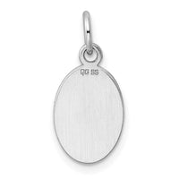 Sterl Silver Rh-plt Engraveable Oval Polished Front/Satin Back Disc Charm