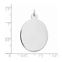 Sterling Silver Rhod-plate Eng. Oval Polish Front/Back Disc Charm