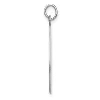 SSilver Rh-plt Engravable Teardrop Polished Front/Satin Back Disc Charm