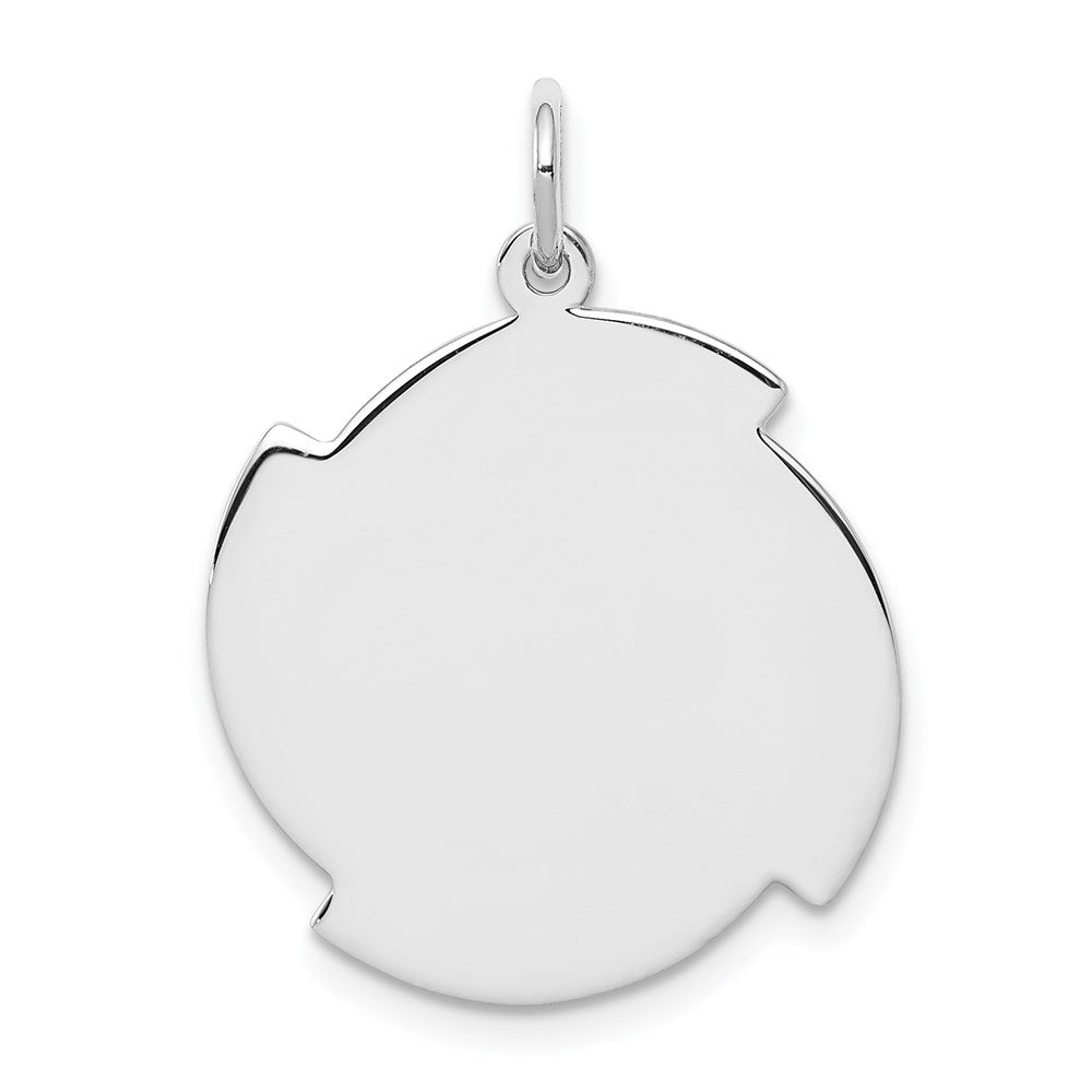 Sterling Silver Rhodium-plated Engraveable Disc Charm