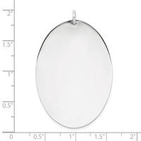 SSilver Rh-plt Engravable Oval Polished Front/Satin Back Disc Charm