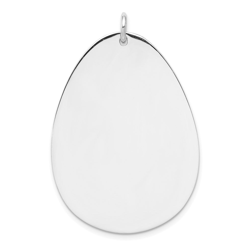 Sterling Silver Rh-plt Engravable Polished Front/Satin Back Disc Charm